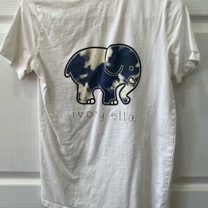 Ivory Ella White and Blue Elephant T-Shirt